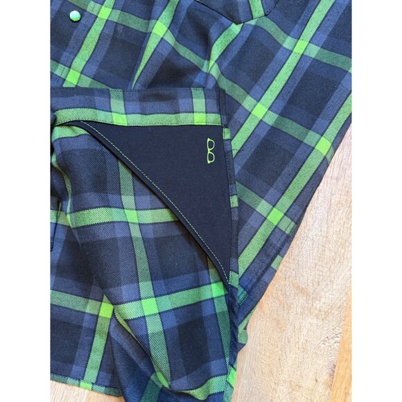 Dixxon Flannel Company Mens 2XT Shifter D-Tech Green Pearl Snap Flannel Shirt - Picture 6 of 8